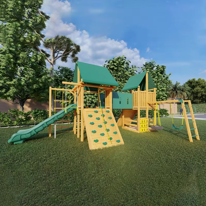 Kids Outdoor Wooden Playset - Grande Torre de Madeira para Parque