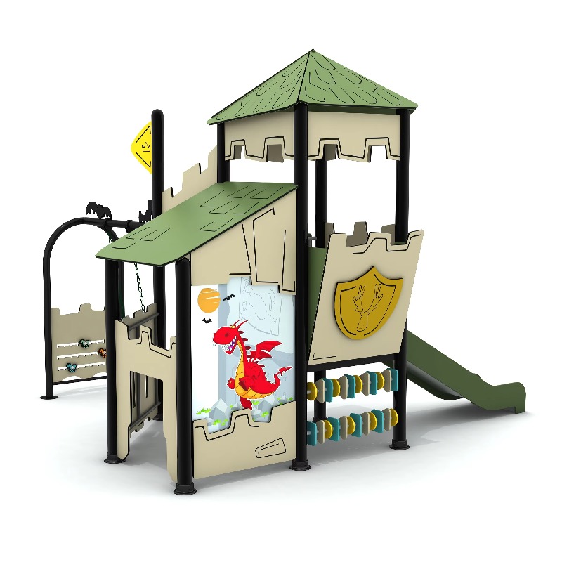 Kids Outdoor Wooden Playset - Conjunto de Playground de Madeira para