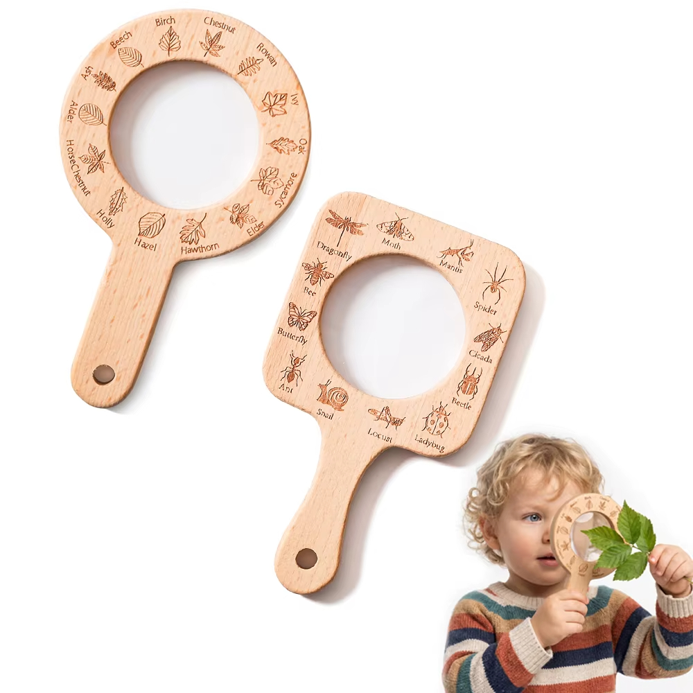 Kids Outdoor Gifts - Lupa de Madeira para Crianças, Para