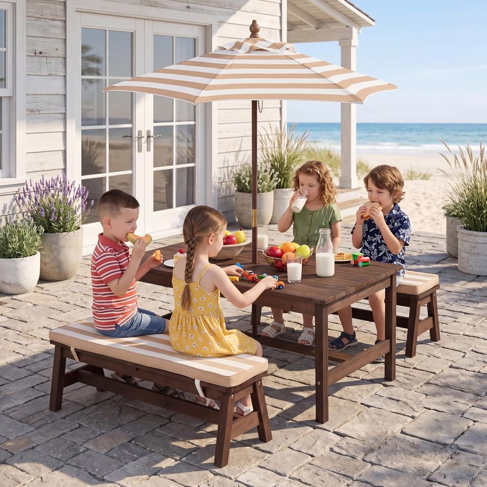 Kids Outdoor Umbrella For Table - Mesa de piquenique infantil, tampo grande