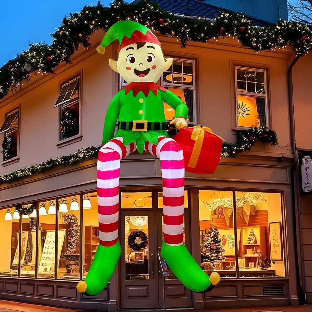 Kids Outdoor Gifts - 8ft infláveis de natal sentado elfo