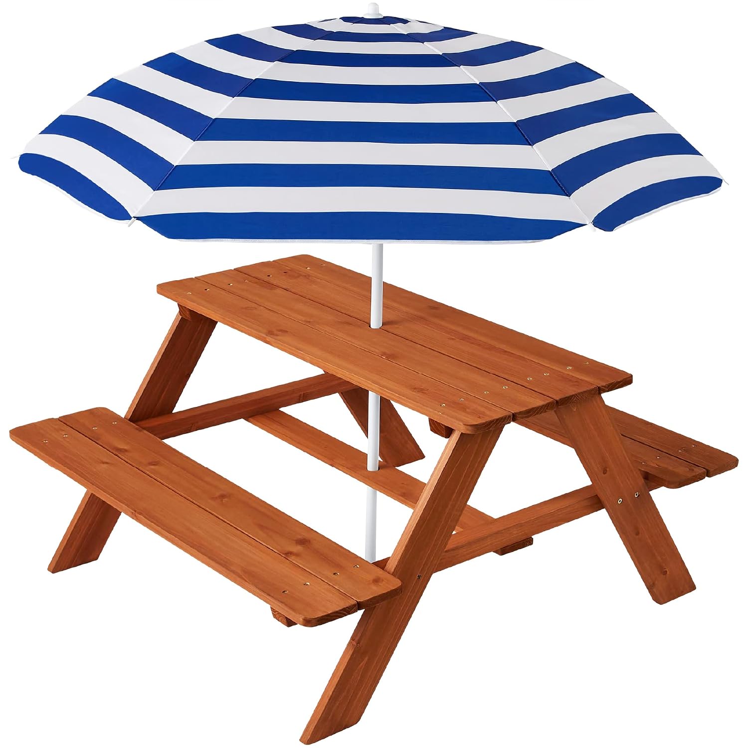 Kids Outdoor Umbrella For Table - Mesa de Piquenique Infantil de Madeira
