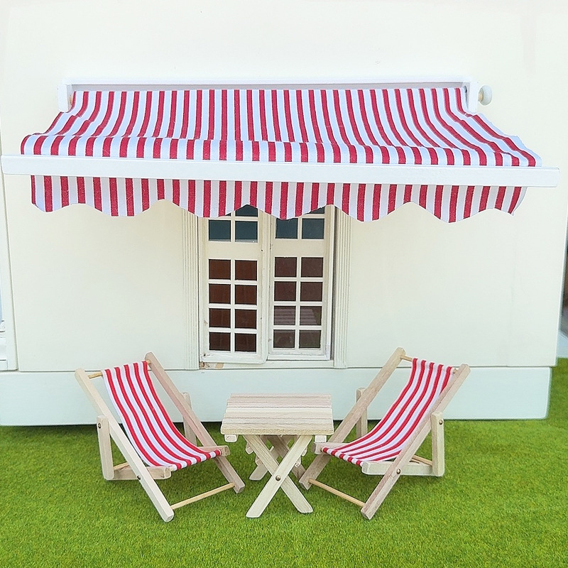 Kids Outdoor Toys - 1/12 casa de bonecas simulação toldo