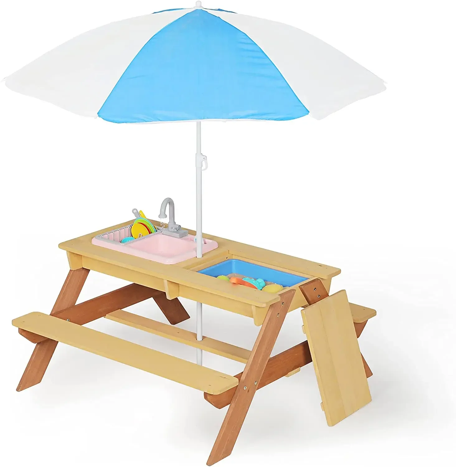 # Mesa de piquenique infantil, - Kids Outdoor Wooden Playset avaliação e preço