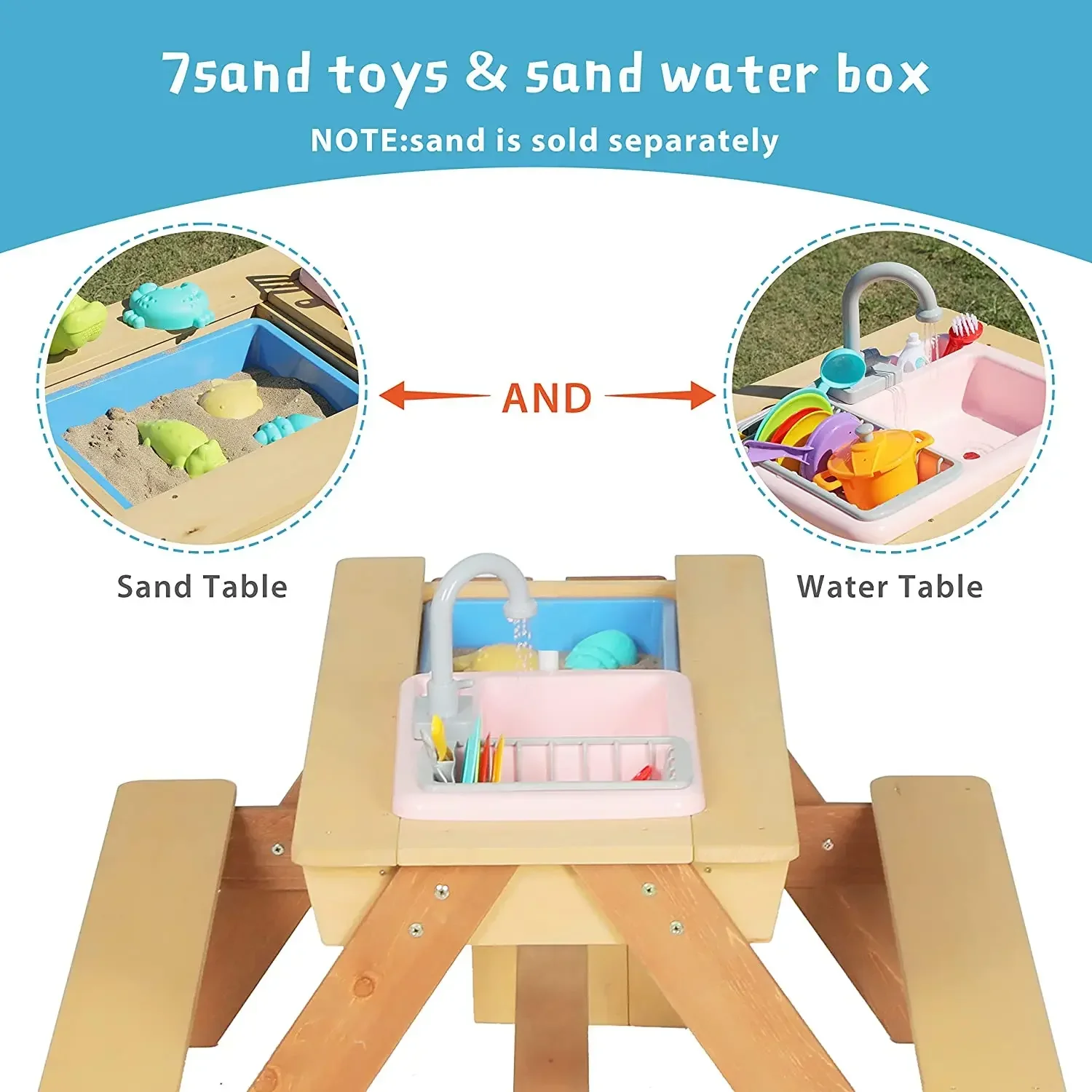 # Mesa de piquenique infantil, - Kids Outdoor Wooden Playset avaliação e preço