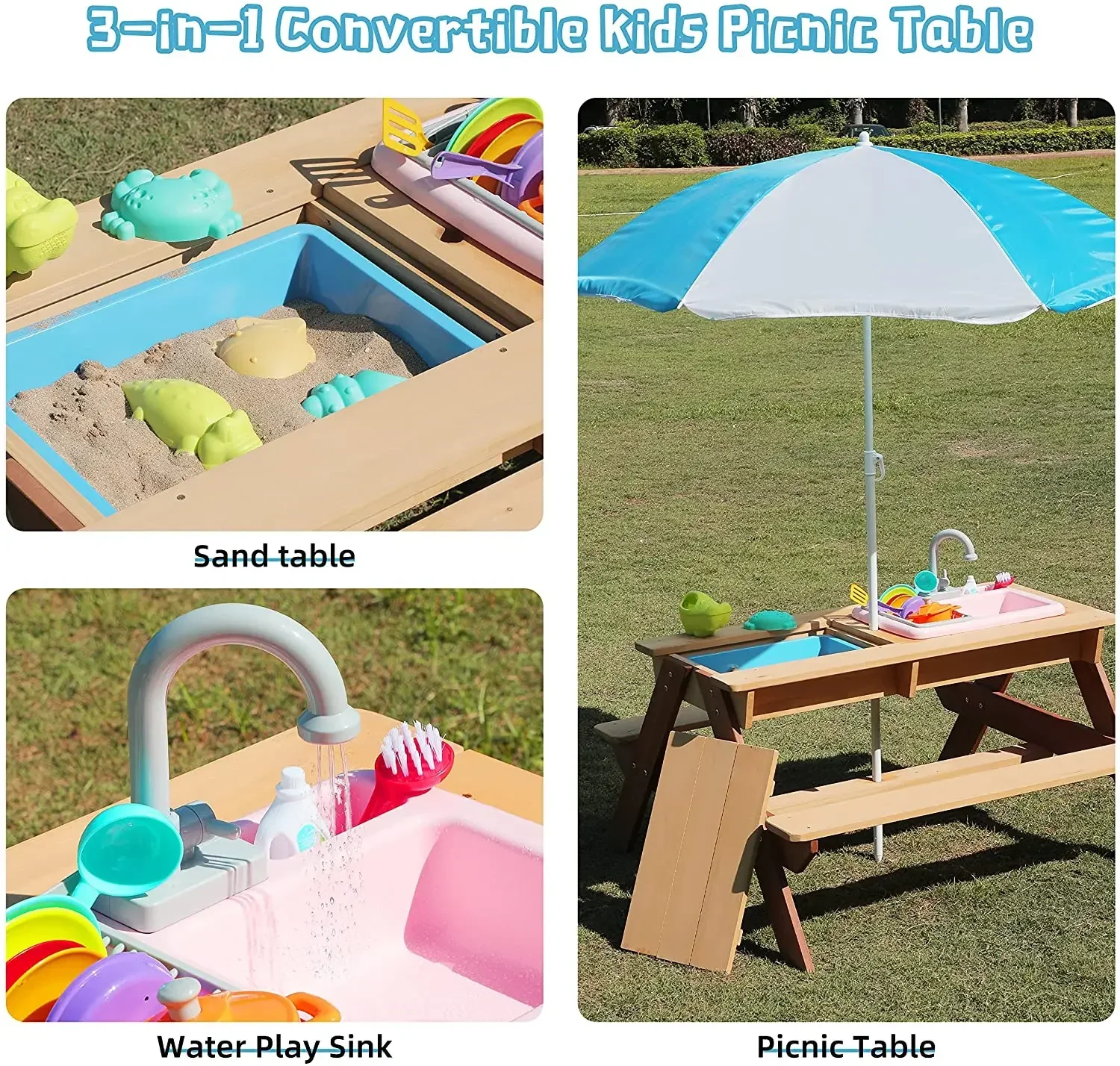 # Mesa de piquenique infantil, - Kids Outdoor Wooden Playset avaliação e preço