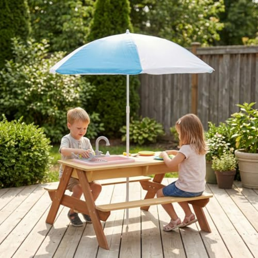 Mesa de piquenique infantil pa - Kids Outdoor Umbrella For Table avaliação e preço