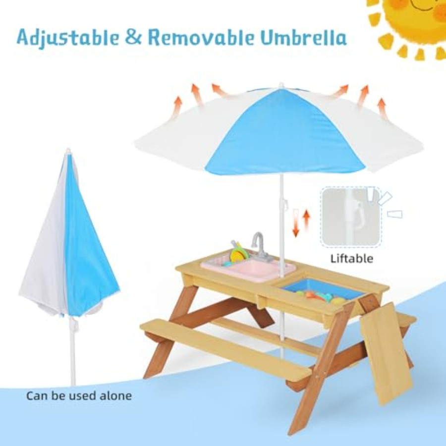 Mesa de piquenique infantil pa - Kids Outdoor Umbrella For Table avaliação e preço