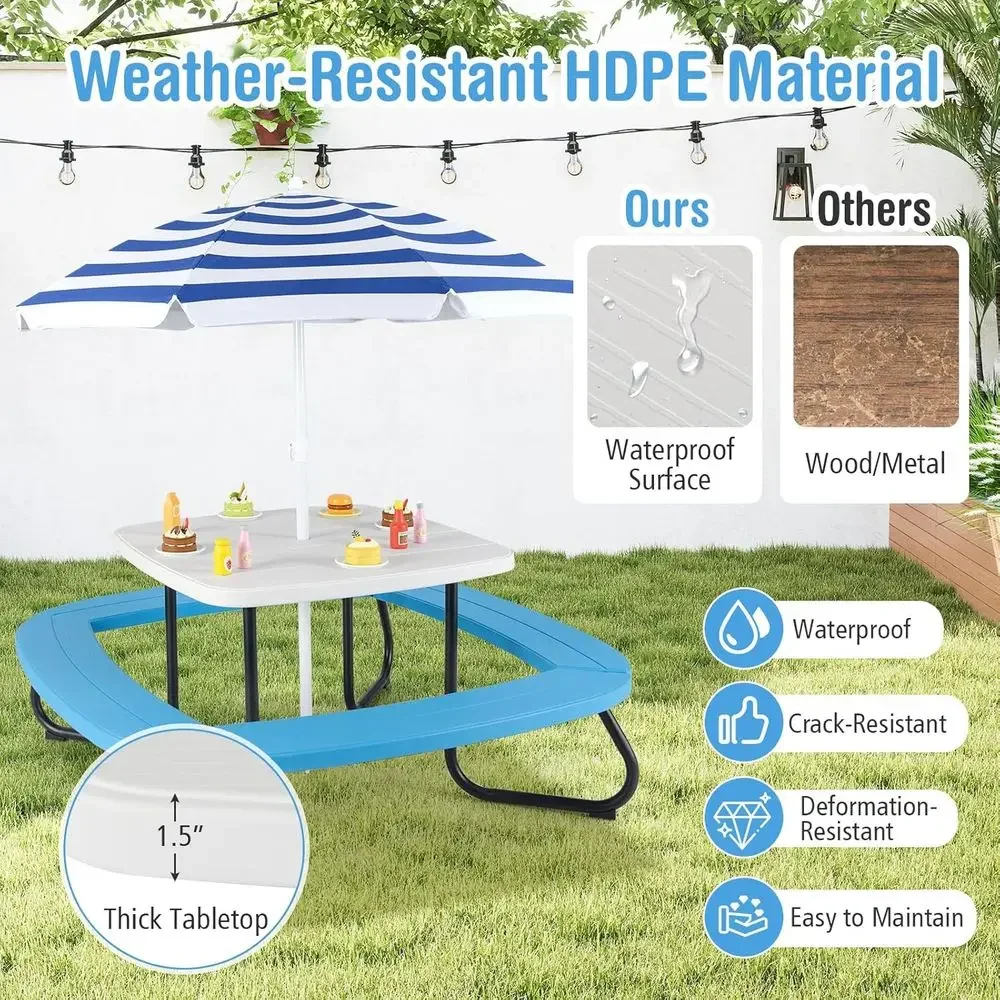 Mesa de Piquenique para 8 Cria - Kids Outdoor Umbrella For Table avaliação e preço