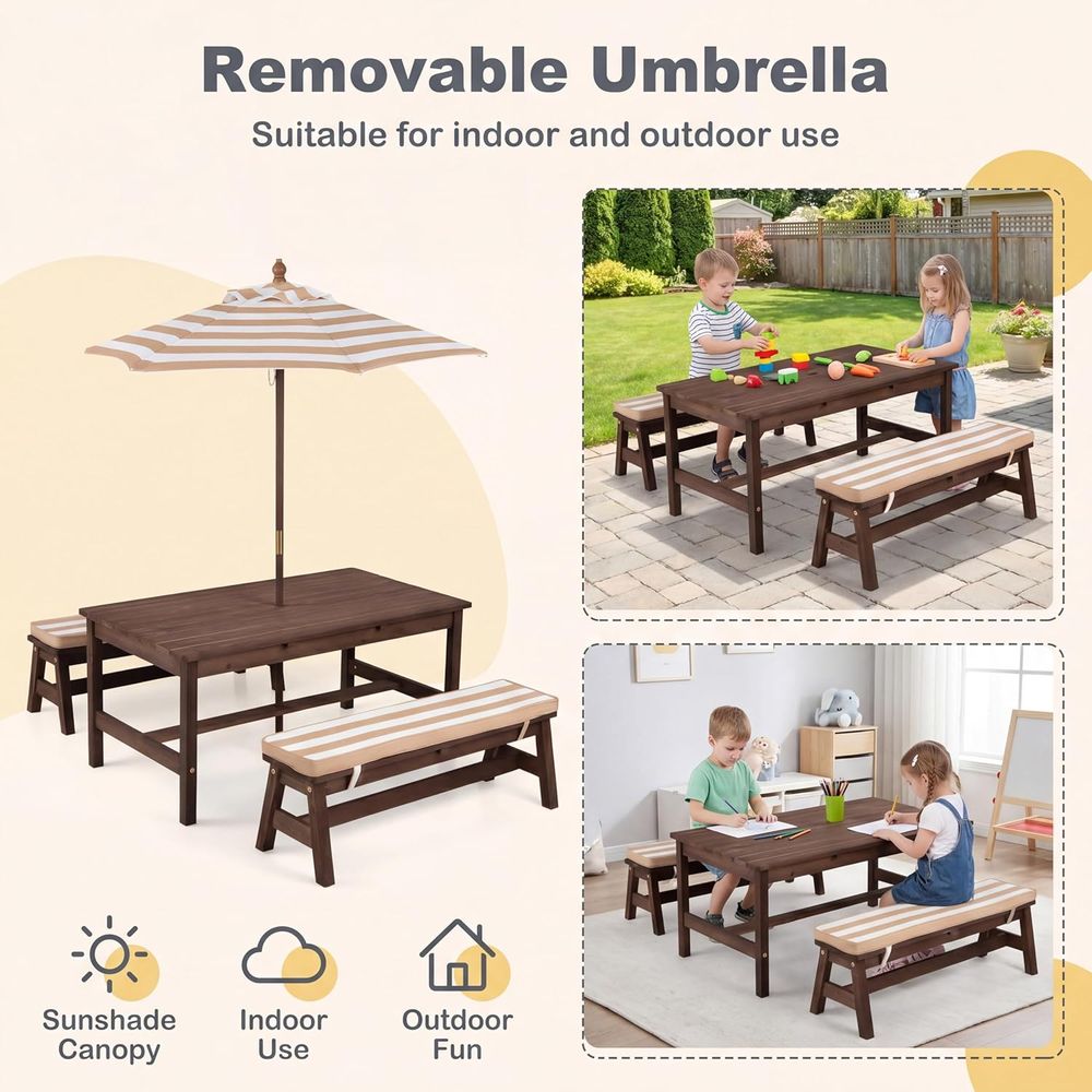 Mesa de piquenique infantil, t - Kids Outdoor Umbrella For Table avaliação e preço