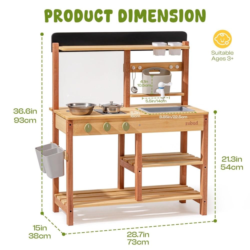 Cozinha de Madeira para Crianç - Kids Outdoor Wooden Playset avaliação e preço