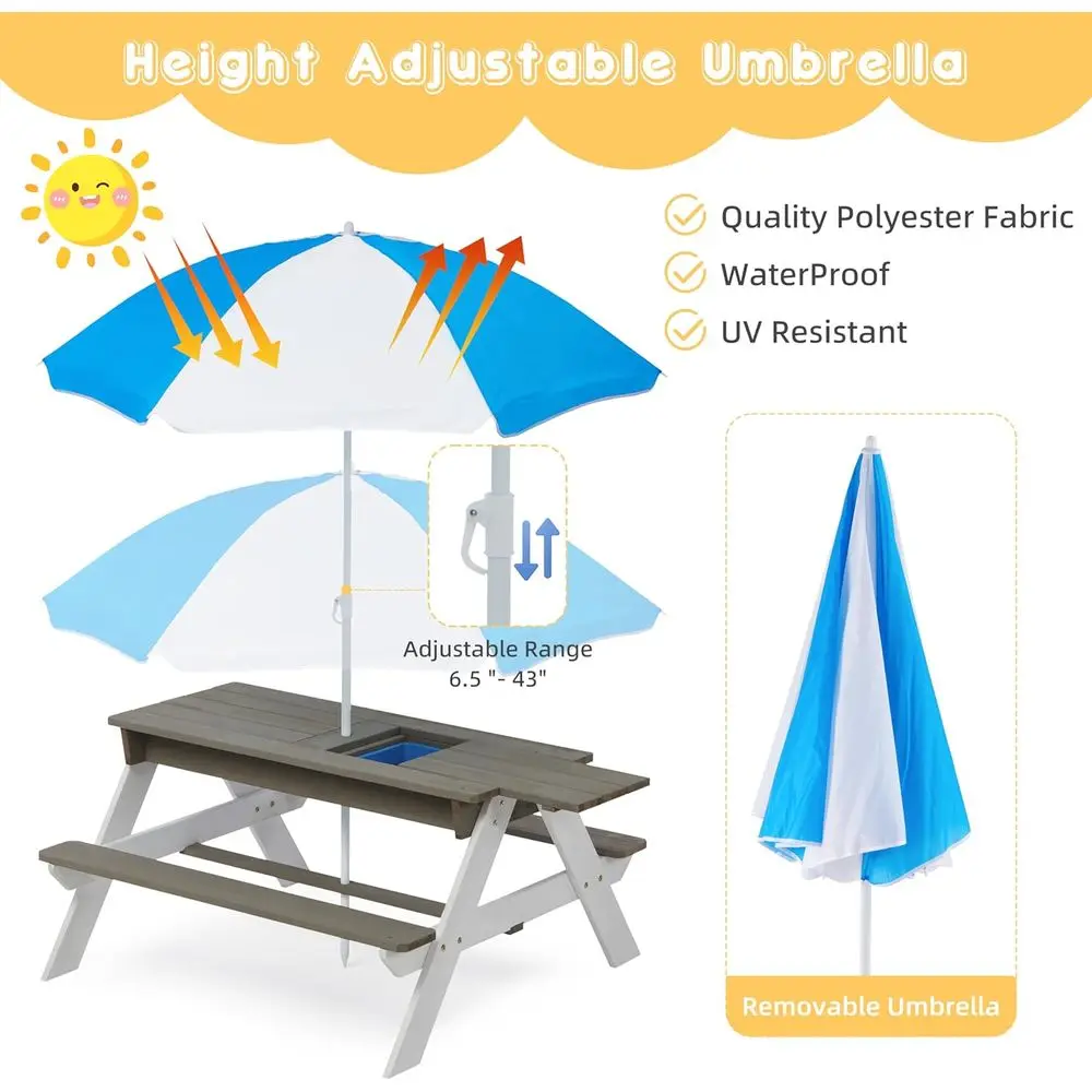 Mesa de Piquenique de Madeira  - Kids Outdoor Umbrella For Table avaliação e preço
