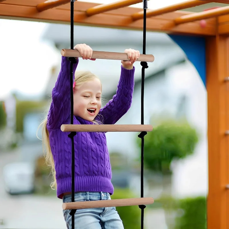 Crianças escalada corda escada - Kids Outdoor Wooden Playset avaliação e preço