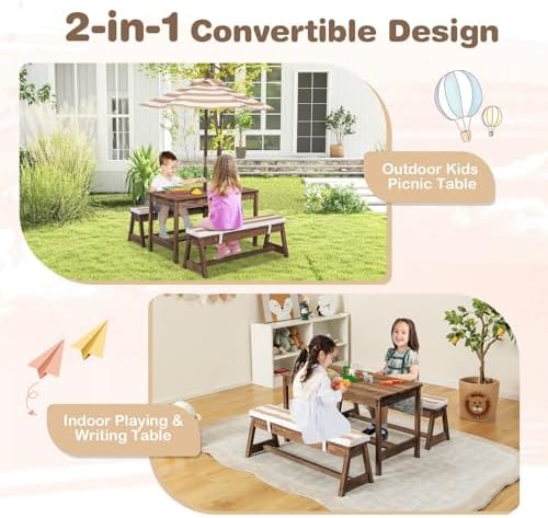 Mesa de Piquenique Infantil, C - Kids Outdoor Umbrella For Table avaliação e preço