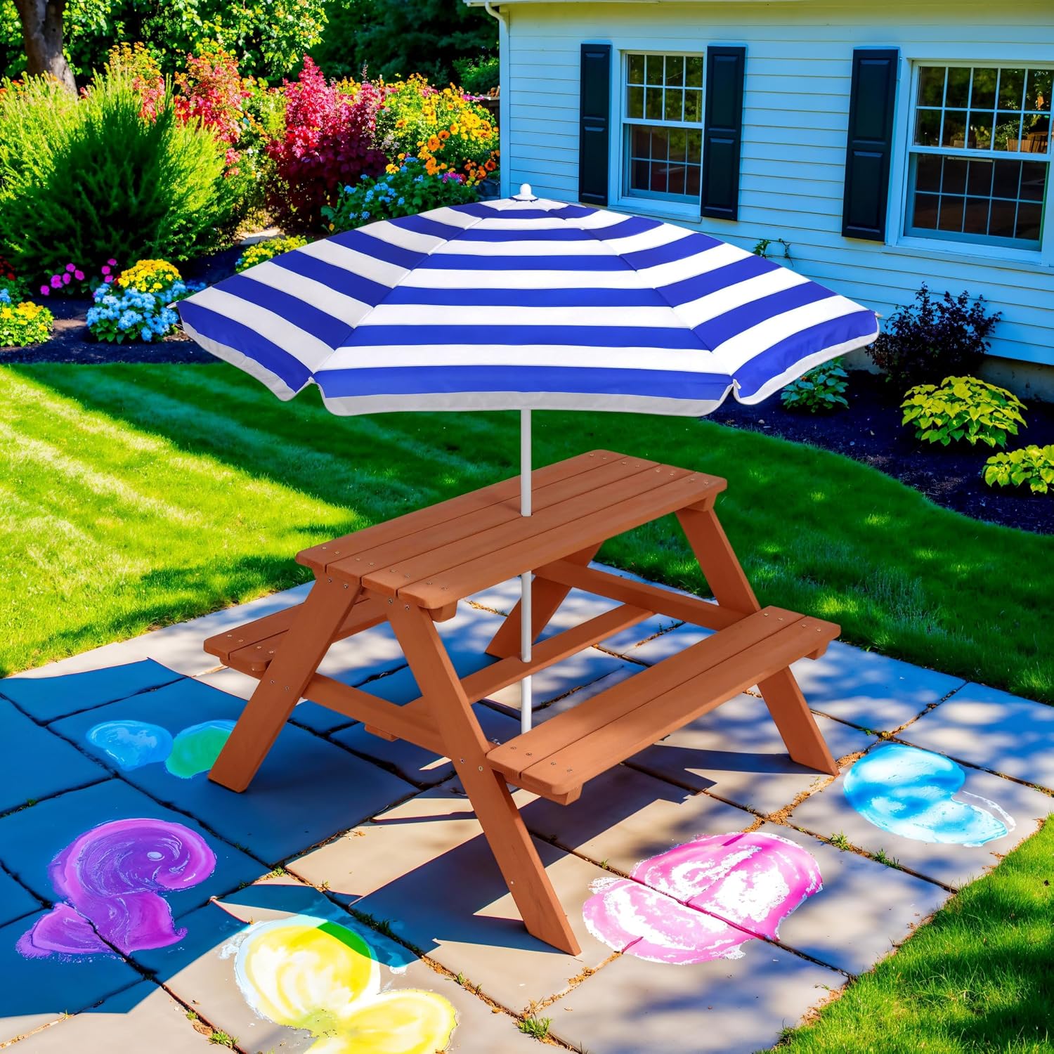 Mesa de Piquenique Infantil de - Kids Outdoor Umbrella For Table avaliação e preço