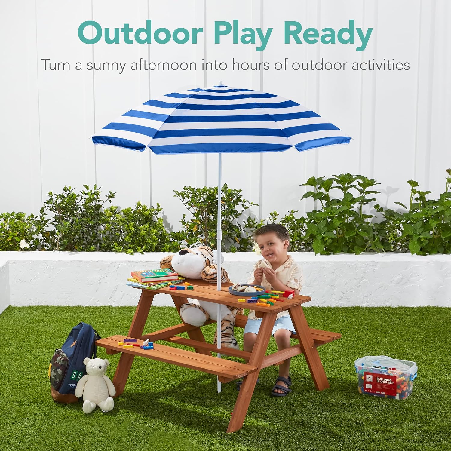 Mesa de Piquenique Infantil de - Kids Outdoor Umbrella For Table avaliação e preço