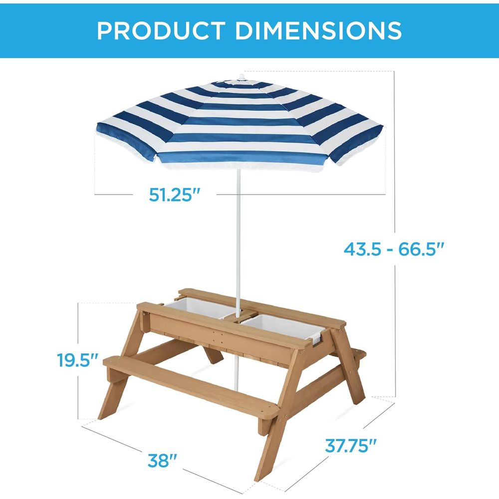 Mesa de Piquenique Infantil co - Kids Outdoor Umbrella For Table avaliação e preço